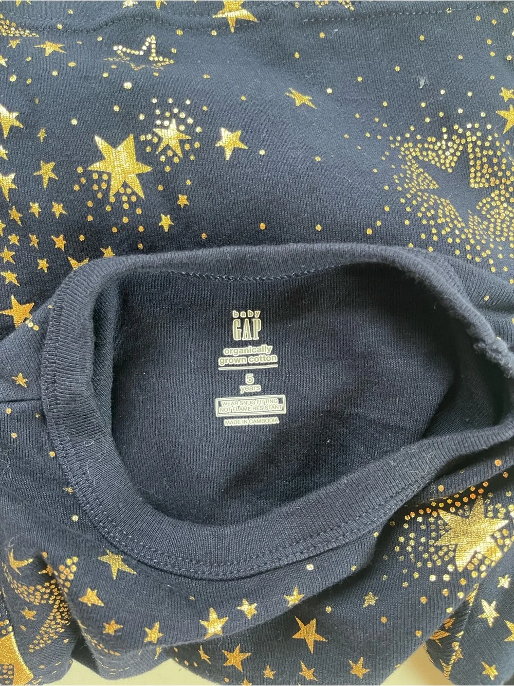 GAP EUC/LN Organic Cotton Metallic Star Print Pajama Set